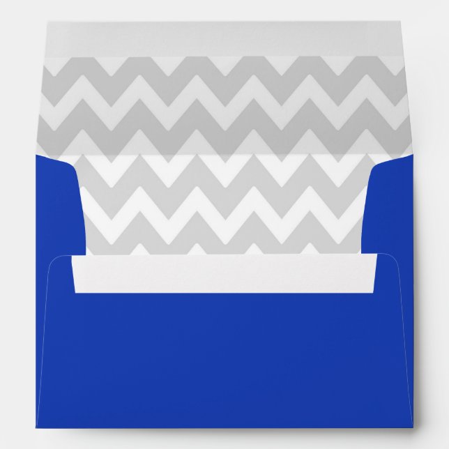 A7 5x7 Blue White Gray Chevron Envelopes (Back (Bottom))