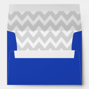 A7 5x7 Blue White Gray Chevron Envelopes
