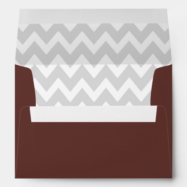 A7 5x7 Brown White Gray Chevron Envelopes (Back (Bottom))