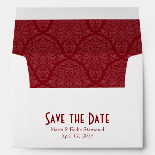 A7 5x7 Burgundy Red White Save the Date Envelopes