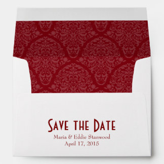 A7 5x7 Burgundy Red White Save the Date Envelopes