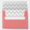A7 5x7 Coral White Gray Chevron Envelopes
