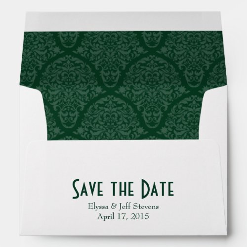 A7 5x7 Dark Green White Save the Date Envelopes