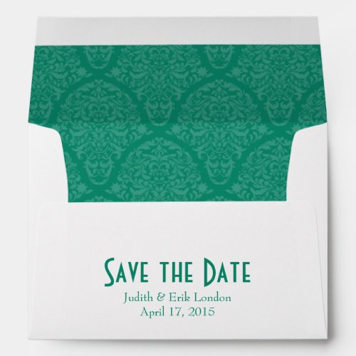 A7 5x7 Emerald Green White Save the Date Envelopes