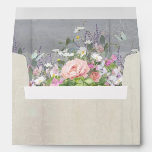 A7 5x7 Envelope Rustic Elegant Peony Wild Flowers