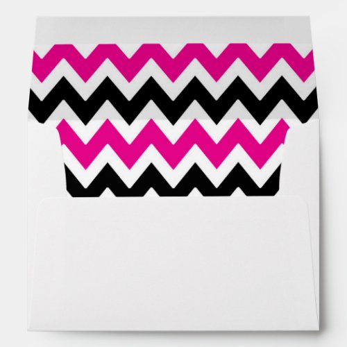 A7 5x7 Hot Pink Black White Chevron Envelopes