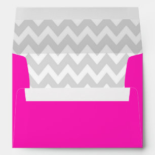 A7 5x7 Hot Pink White Gray Chevron Envelopes