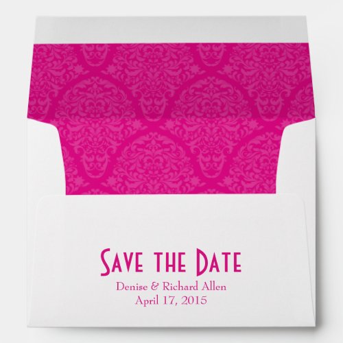 A7 5x7 Hot Pink White Save the Date Envelopes