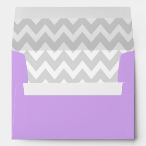 A7 5x7 Lavender Purple White Gray Chevron Envelope