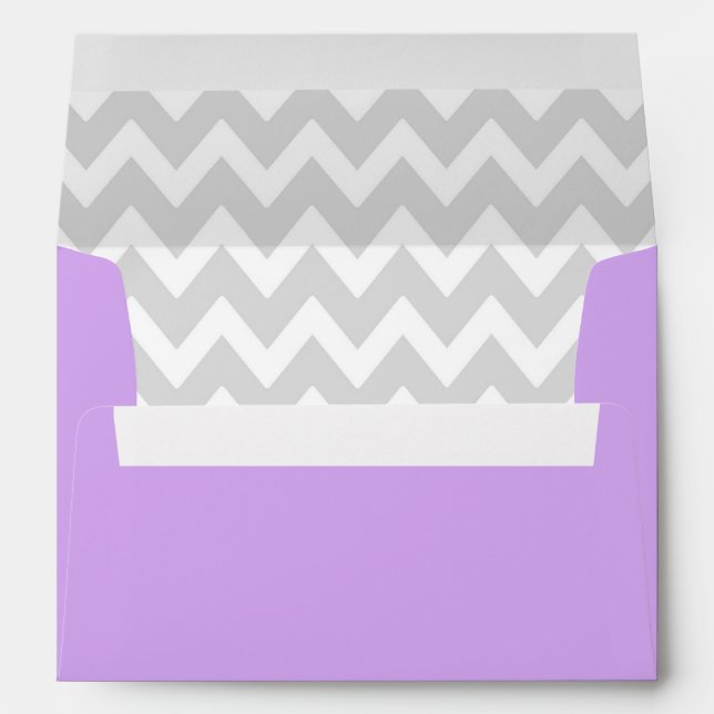 A7 5x7 Lavender Purple White Gray Chevron Envelope (Back (Bottom))