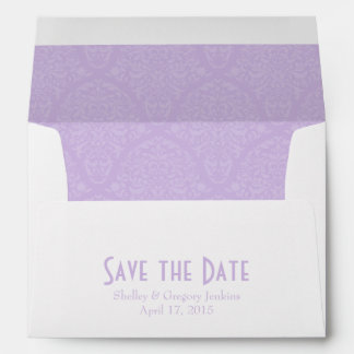 A7 5x7 Lavender White Save the Date Envelopes