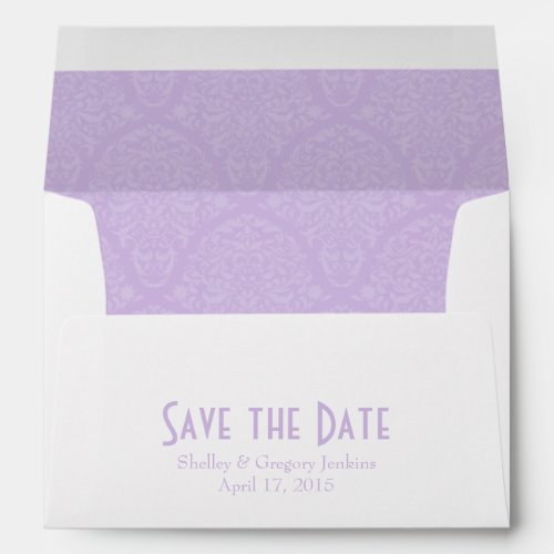 A7 5x7 Lavender White Save the Date Envelopes