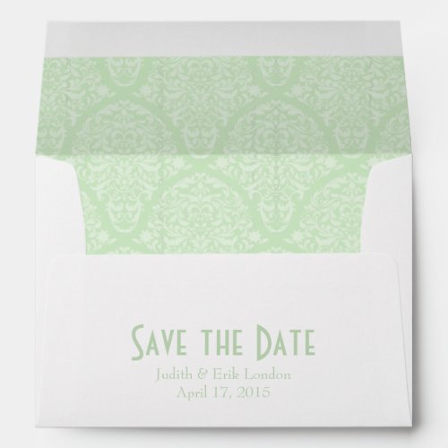 A7 5x7 Mint Green White Save the Date Envelopes