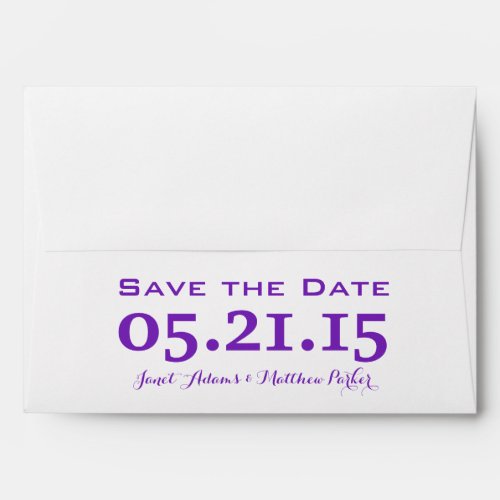 A7 5x7 Purple White Save the Date Envelopes