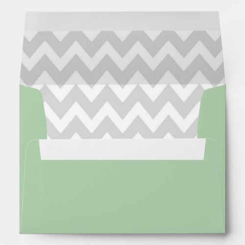 A7 5x7 Sage Green White Gray Chevron Envelopes