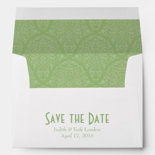 A7 5x7 Sage Green White Save the Date Envelopes