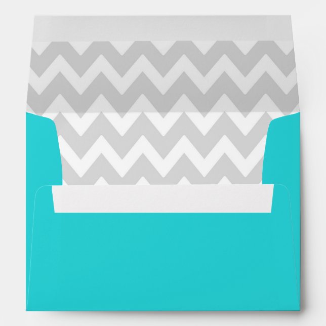 A7 5x7 Teal White Gray Chevron Envelopes (Back (Bottom))