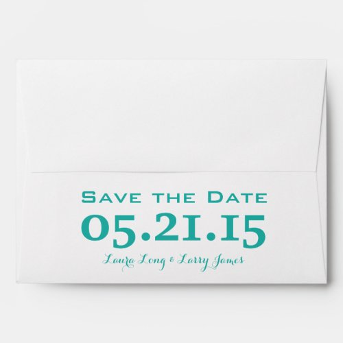A7 5x7 Teal White Save the Date Envelopes