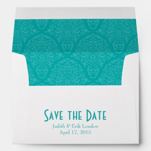 A7 5x7 Teal White Save the Date Envelopes