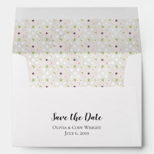 A7 5x7 Vintage Polka Dots Save the Date Envelope