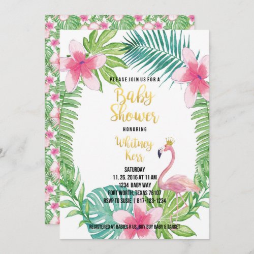 A7 Baby Shower Invitation White Envelope Included Invitation