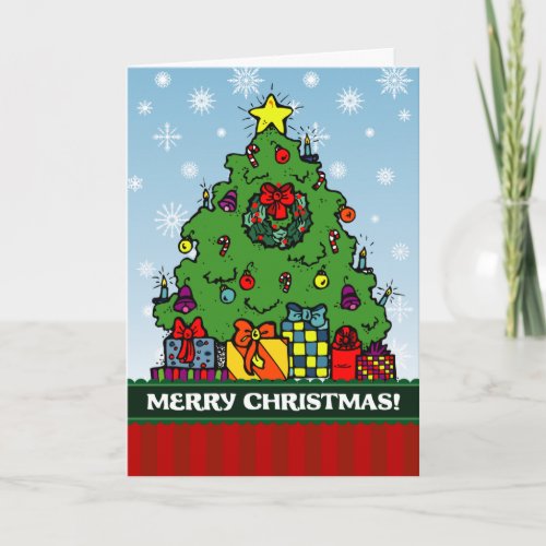 A7 Festive Christmas Tree Holiday Greeting Card