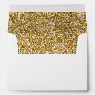 A7 Gold Glitter White Envelope (7.25" x 5.25")