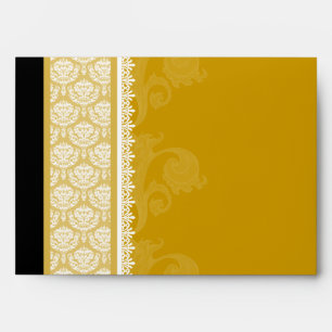 A7 Gold One-Side Damask Envelopes