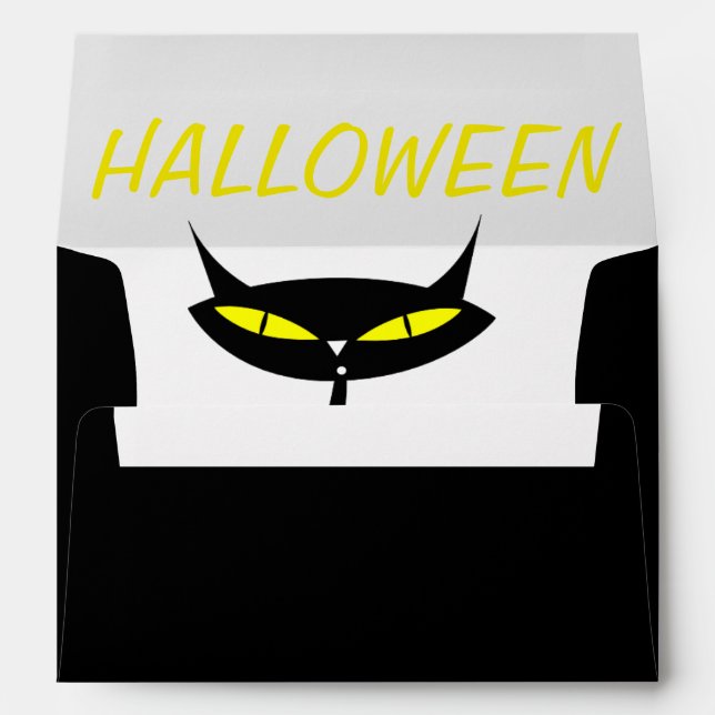 A7 Greeting Card/Black Cat Envelope (Back (Bottom))