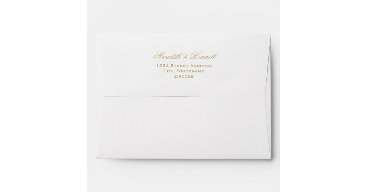 A7 Mailing Envelopes with Gold Return Address