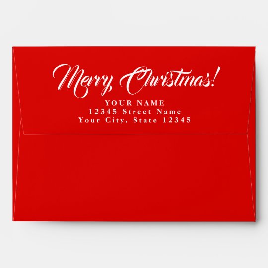 A7 Merry Christmas envelopes with custom address