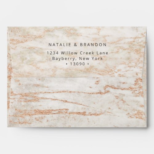 A7 Modern Marbles in Beige with Copper 5x7 Envelope