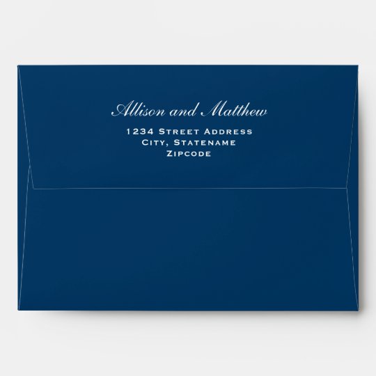 A7 Navy Blue Envelopes with White Return Address