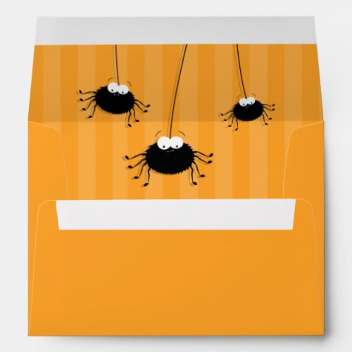 A7 Orange Stripe Spiders  Halloween Envelope