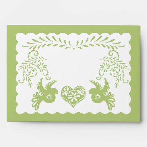 A7 Papel Picado Lime Fiesta Wedding Envelopes