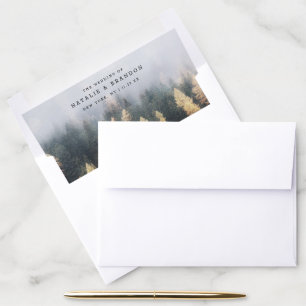 A7 Rustic Mountain Pine Trees Fall Wedding 5x7 Envelope Liner