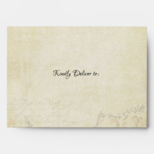 A7 Vintage Paris Parchment Elegant Boho Wedding Envelope
