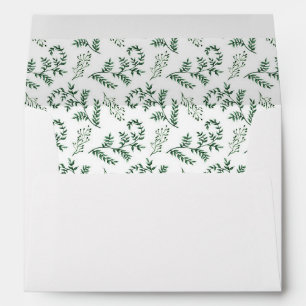 A7 Watercolor Greenery Wedding Return Address Envelope