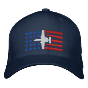 A-10 Attack Jet Stars and Stripes - Red White Blue Embroidered Baseball Cap