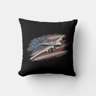 A-10 Thunderbolt 2 Warthog Plane American US FLAG Throw Pillow