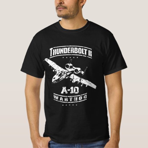 A_10 Thunderbolt II Warthog USAF Attack Jet Distre T_Shirt