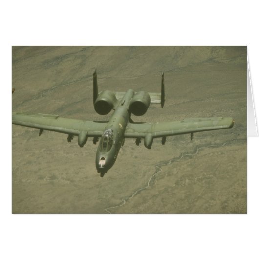 A-10 Warthog anti-tank aircraft, aerial shot (Front Horizontal)