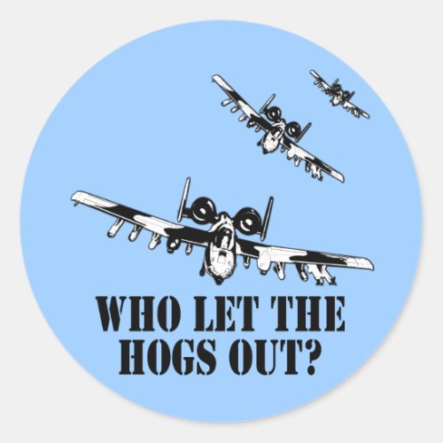 A_10 Warthog Classic Round Sticker