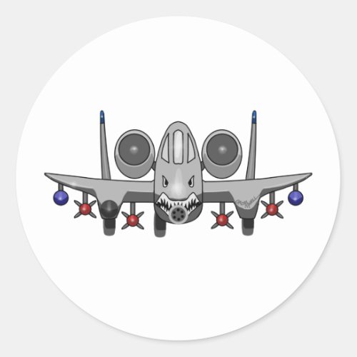 A_10 Warthog Fighter Classic Round Sticker