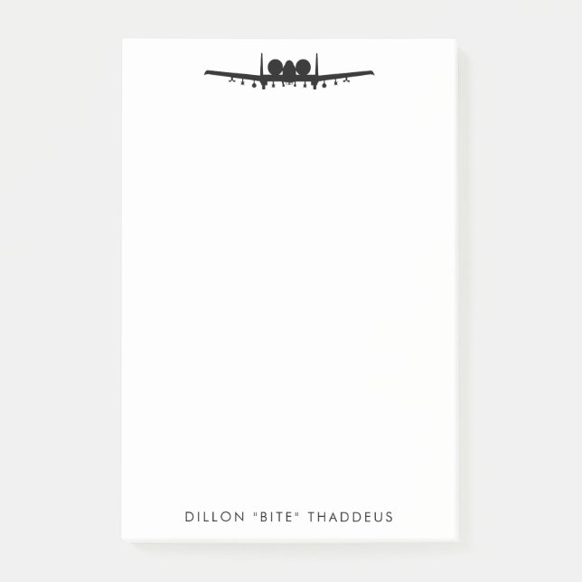 A-10 Warthog Jet Personalized Post-It Notepad (Front)