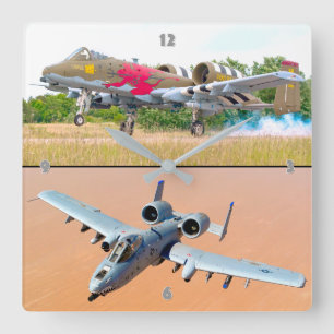 A-10C THUNDERBOLT II SQUARE WALL CLOCK