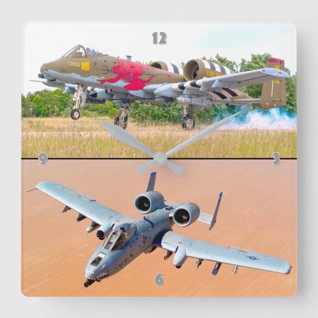 A-10C THUNDERBOLT II SQUARE WALL CLOCK (Front)