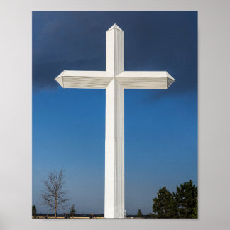 A 19-story-high cross near Groom in the Texas Poster
