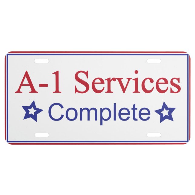 A-1 Services License Plate (Front)