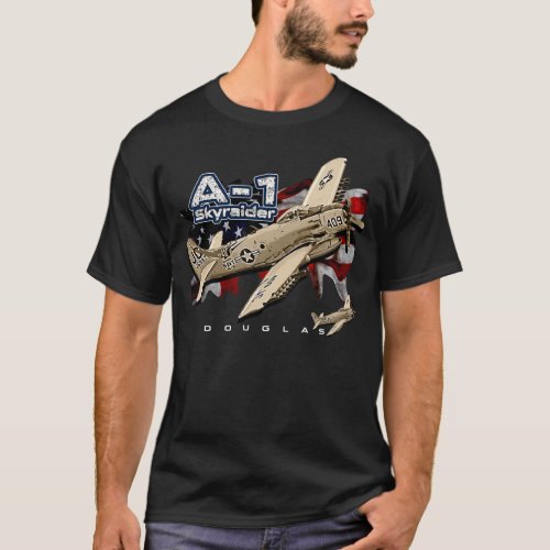 A_1 Skyraider VintageUSAF FIghter Airplane T_Shirt